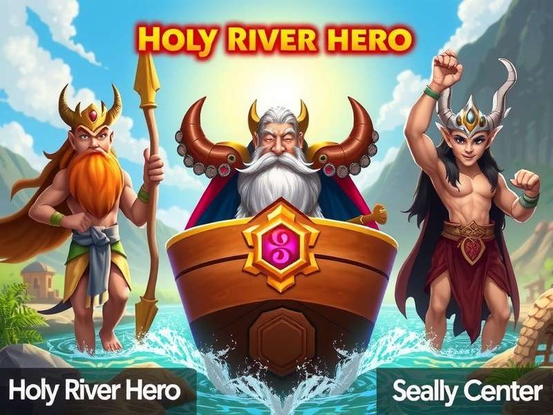 Holy River Hero game banner featuring mythological characters